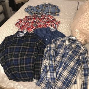 5 shirts in total Nautica Button Down Plaid  Lg